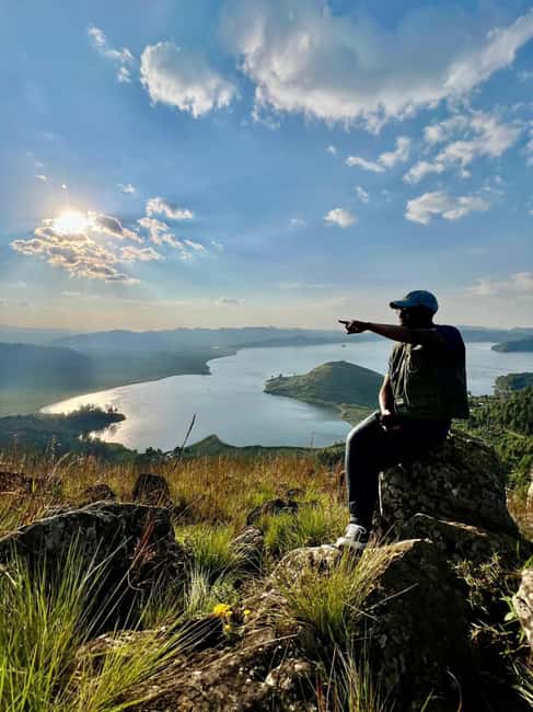 Guided Nature walk-Aerial view of Lake Mutanda Islands - Starting in central Kisoro